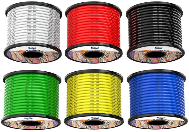 Alt view image 2 of 2 - 12AWG Silicone Electrical Wire 6 Colors 6x10ft 12 Gauge Patch Cords Kit Stranded Tinned Copper Wire, Flexible and Soft, High Temperature Resistant