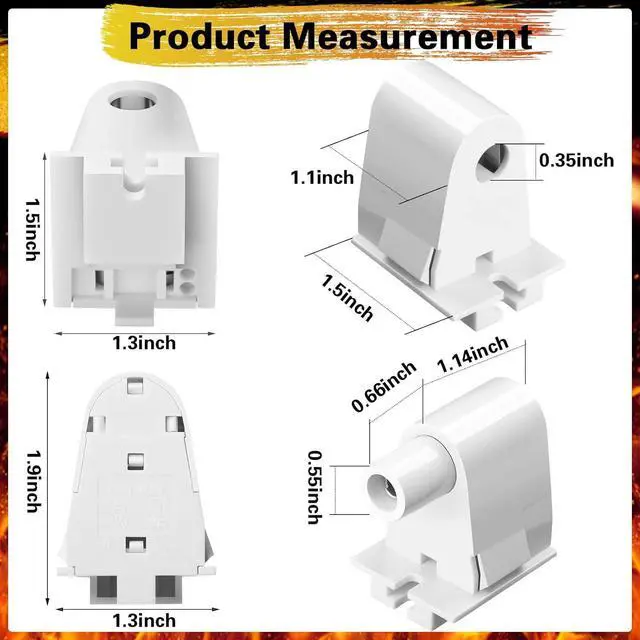 Alt view image 2 of 7 - 24 Pairs Single Pin FA8 Tombstone T8 T10 T12 Led Socket Lampholder Lamp Replacement Parts Non Shunted Light Bulb Fixture Single Light Bulb Holder Base Connector Plunger Holder for 8ft Fluorescent Tube