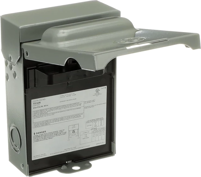 Alt view image 3 of 6 - ABB TF30RCP Weatherproof Fused AC Disconnect Switch AC Disconnect 30A 240V 1 Phase N3R Horsepower Rated 10kAIC
