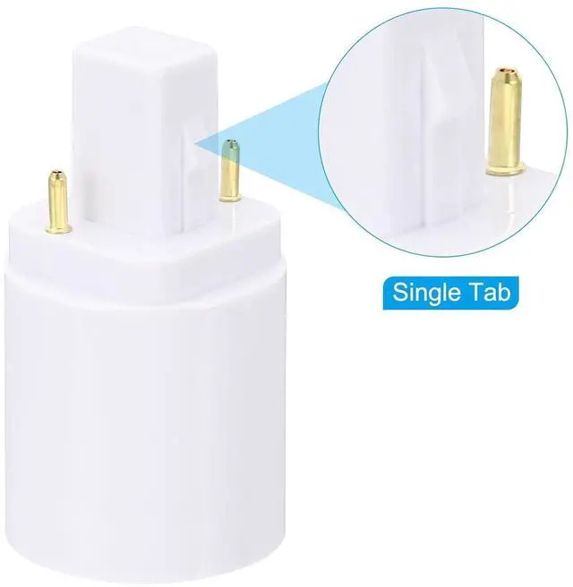 Alt view image 4 of 5 - PATIKIL G24d to E26/E27 Light Socket Adapter, 2pcs Lamp Holder Convert 2 Pin to Screw Base Converter for Halogen CFL Light Bulb