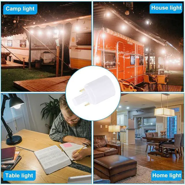 Alt view image 5 of 5 - PATIKIL G24d to E26/E27 Light Socket Adapter, 2pcs Lamp Holder Convert 2 Pin to Screw Base Converter for Halogen CFL Light Bulb