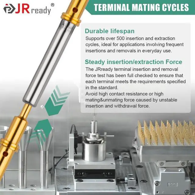 Alt view image 5 of 6 - JRready ST6356-20 Deutsch Connector Pins and Sockets Gold Plated Size 20 DTM Solid Contacts Kit, Closed Barrel Terminals, Wire Gauge 22-20, 20 Pair(40PCS) Male 0460-202-2031 & Female 0462-201-2031