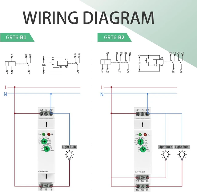 Alt view image 5 of 7 - Time Relay 10A Adjustable Smart Relay, IGEYAPA Delay Turn Off Electronic Timer in Din Rail, 0.1s-10 Days Wide Range Delay Factory Automation Time Universal Voltage GRT6 B2 AC DC 24V 240V