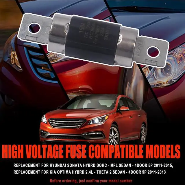 Alt view image 2 of 6 - 375F2-4R150 High Voltage Fuse, 150A - Replacement for Hyundai Sonata Hybrid 2011-2015 & Kia Optima Hybrid 2011-2013, Direct Replacement for OEM 375F2-4R150 / 375F24R150