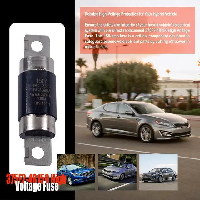 Alt view image 4 of 6 - 375F2-4R150 High Voltage Fuse, 150A - Replacement for Hyundai Sonata Hybrid 2011-2015 & Kia Optima Hybrid 2011-2013, Direct Replacement for OEM 375F2-4R150 / 375F24R150