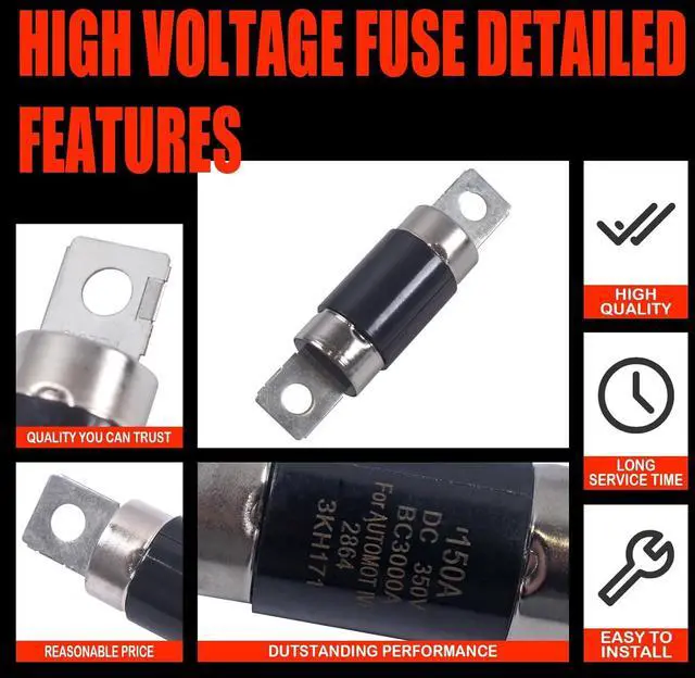 Alt view image 6 of 6 - 375F2-4R150 High Voltage Fuse, 150A - Replacement for Hyundai Sonata Hybrid 2011-2015 & Kia Optima Hybrid 2011-2013, Direct Replacement for OEM 375F2-4R150 / 375F24R150