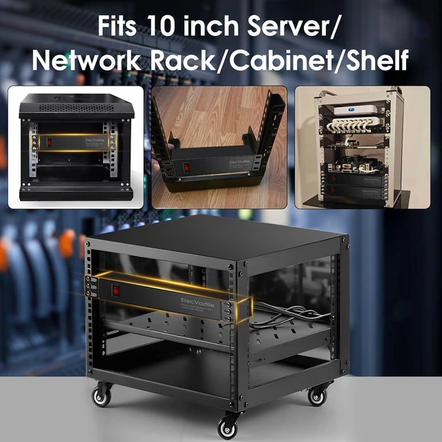Alt view image 6 of 6 - 10 inch Rack PDU, 4 Rear Outlets, 1020J Surge Protection &15A Overload Switch, 1U RackMount, Rack Mount Power Strips for 10'' Mini Server Network Cabinets/Rack/Self, 6ft Cable