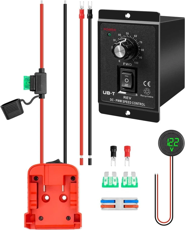 Main image of Power Wheel Adapter Kit Fit for Milwaukee M18 18V Battery with DC 12-60V Motor Speed Controller Kit and Build-in Low-Voltage Protection for DIY RC Car Truck Robotics Toys