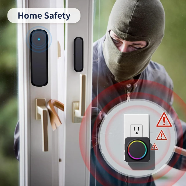 Alt view image 4 of 7 - BITIWEND Wireless Door Sensor Chime Alarm Contact Sensor Door Bell for Office/Home/Shop, Door Open Chime Window Alarm Operate Range 600 Feet with 58 Bells 5 Volu Level