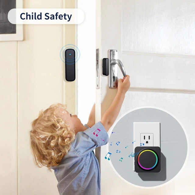 Alt view image 5 of 7 - BITIWEND Wireless Door Sensor Chime Alarm Contact Sensor Door Bell for Office/Home/Shop, Door Open Chime Window Alarm Operate Range 600 Feet with 58 Bells 5 Volu Level