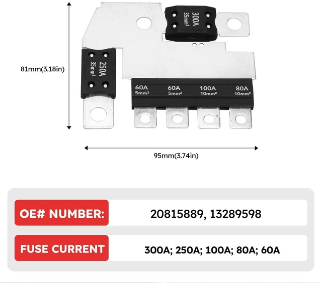 Alt view image 6 of 7 - 13289598 Main Fuse Block Plate 300A-250A-60A-100A-80A Fit for Cadillac ATS CTS SRX XTS/for Chevy Impala Malibu/for Buick Allure Lacrosse Regal 2010-2016 Replace# 13289598 20815889 (13289598)