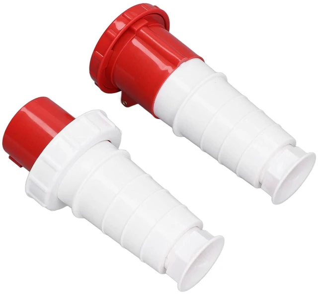 Alt view image 3 of 7 - POCREATION 380-415V 63A IP67 Waterproof Electrical Connector Set, 3 Phase 5 Pin Power Socket Kit for Industrial & Wi Projects, 3P+N+E Plug Adapter