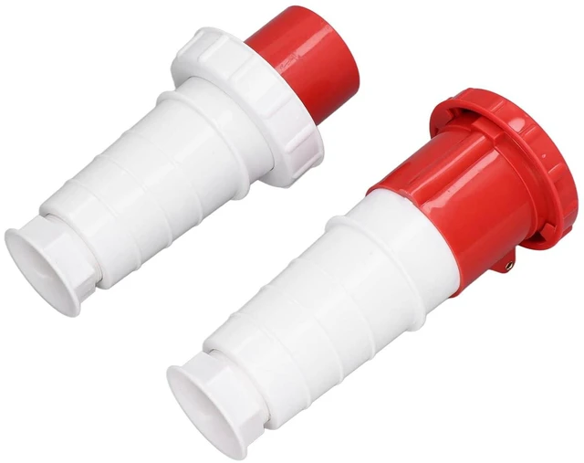 Alt view image 7 of 7 - POCREATION 380-415V 63A IP67 Waterproof Electrical Connector Set, 3 Phase 5 Pin Power Socket Kit for Industrial & Wi Projects, 3P+N+E Plug Adapter