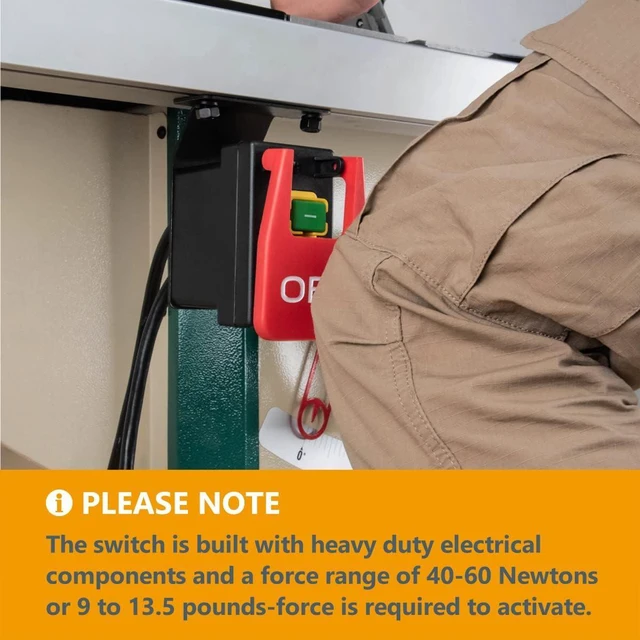 Alt view image 4 of 6 - POWERTEC 120V Magnetic Paddle Switch, 9 Amps, Large Knee Paddle for Power Tools, Fits Table Saw, Router Table, Drill Press, Bench Saw, Bandsaw & Other Electrical Equipment (71054)