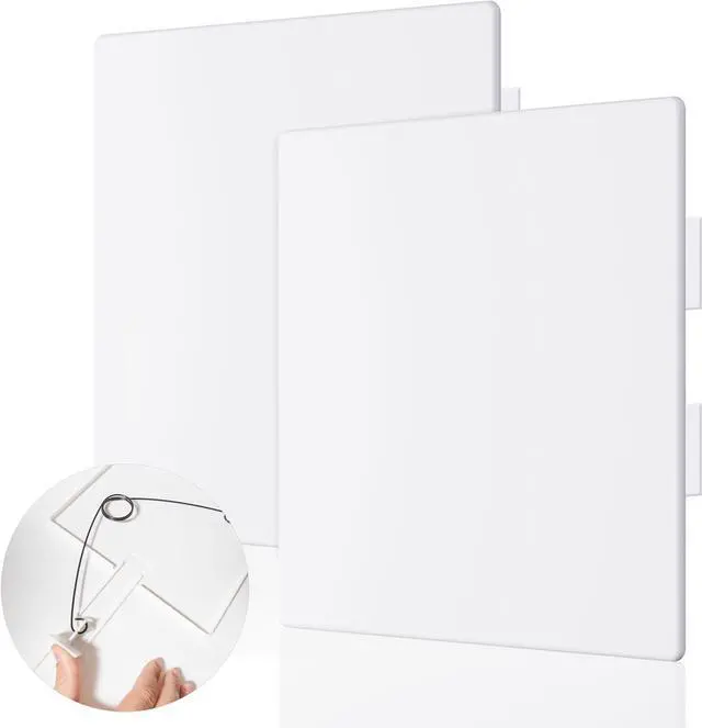 Main image of Morvat Adjustable Spring Access Panel, Fits 8x8-12x12 Inch, for Ceiling & Drywall, Heavy-Duty Durable ABS Plastic & Easy Install, Wall Hole Cover Plate for Plumbing & Electrical Wiring, White, 2 PK