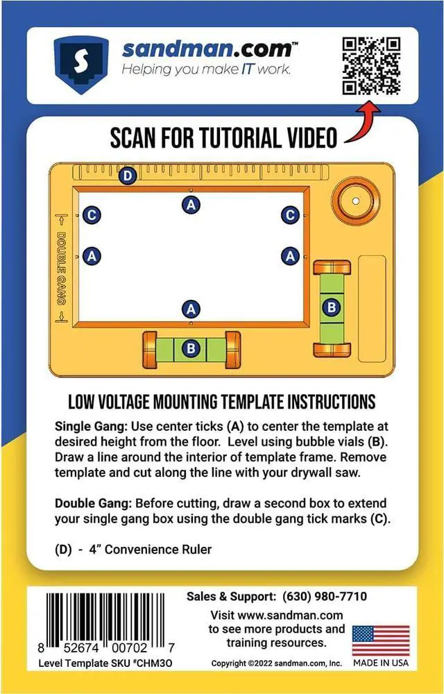 Alt view image 4 of 4 - Low Voltage Mounting Bracket Template