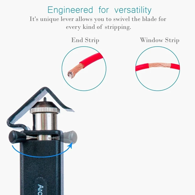 Alt view image 2 of 5 - Round Cable Stripper with Adjustable Cutting Depth for Circumferential, Longitudinal, and Window Stripping 3/16" to 1" Diameter.
