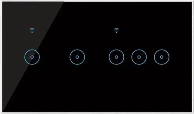 Alt view image 2 of 4 - Smart Switche 4 5 6 Gang Glass Touch Panel Wall Switch Wireless Control Home Compatible 95-240V AC(Black,6 Gang)