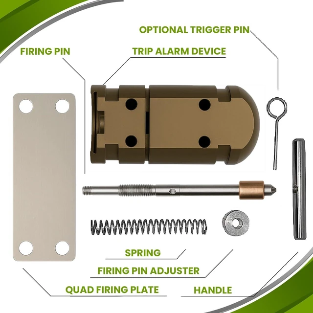 Alt view image 2 of 7 - Trip Alarm Co. Perimeter Device Bundle Set 85ft Reusable Kevlar Wire Reel and 12 Gauge Perimeter Alarm US Patented Quad 3.0 Defense Device 360° Coverage Warning Security for Camping Safety