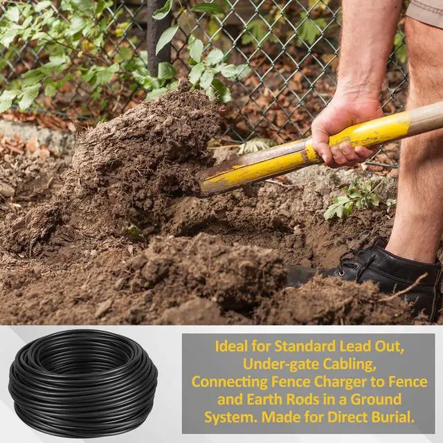 Alt view image 5 of 7 - Kanayu Electric Fence Wire Double Insulated Underground Hard Cable Double Insulated Wire Underground Electric Fence Core Cable, Spooled on Plastic Reel(492 Ft, 14 Guage)