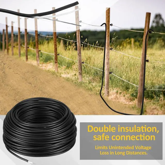 Alt view image 6 of 7 - Kanayu Electric Fence Wire Double Insulated Underground Hard Cable Double Insulated Wire Underground Electric Fence Core Cable, Spooled on Plastic Reel(492 Ft, 14 Guage)