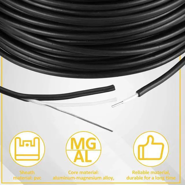 Alt view image 3 of 7 - Kanayu Electric Fence Wire Double Insulated Underground Hard Cable Double Insulated Wire Underground Electric Fence Core Cable, Spooled on Plastic Reel(492 Ft, 14 Guage)
