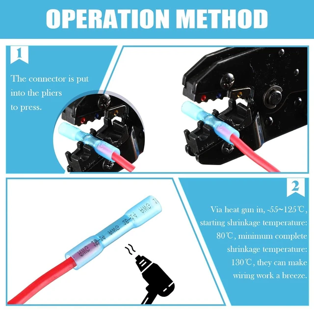 Alt view image 3 of 7 - Frienda 1000 Pcs Heat Shrink Butt Wire Connectors Blue Awg 16-14 Insulated Waterproof Electrical Wire Connectors Automotive Marine Grade Crimp Terminals Butt Splices for Boats, Industrial, Home