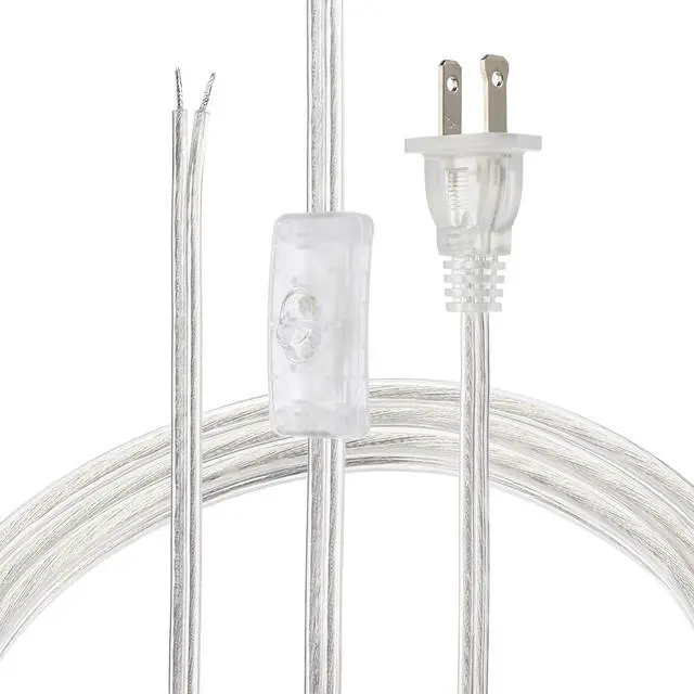 Main image of PATIKIL 15 Feet 18AWG Lamp Cord with Plug, SPT-2 UL List Lamp Power Cord Stripped Ends Ready for Wiring Lamp Wire with Wire Connectors for Light Replacement DIY, Clear