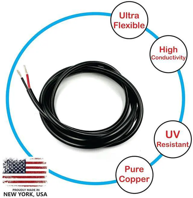 Alt view image 5 of 7 - NATIONAL Wire & Cable 18 AWG 2-Conductor Premium Copper Wire, 50 ft, Stranded | Made in USA, Flexible Jacket | LED Strips, Electronics, Low Voltage, DIY Projects, Indoor and Outdoor Use
