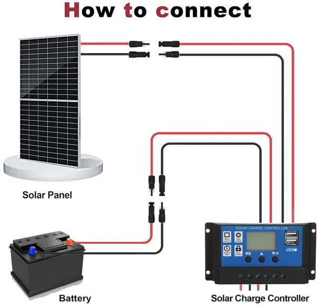 Alt view image 7 of 7 - SJZSUNRUN 10 Gauge Wire 50FT Solar Extension Cable 10 AWG (6mm²) PV Tinned Copper Wire with 2 Pairs Solar MC4 Connectors for Solar Panels Cable, Outdoor Automotive, Marine, (50FT Black& 50FT Red)
