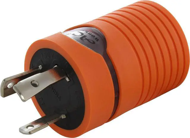 Alt view image 7 of 7 - AC WORKS NEMA L6-30P 30Amp 250Volt Locking Plug to NEMA 6-15/20R 15/20Amp 250Volt Female Connector Adapter (Orange)