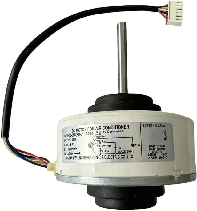 Main image of Brushless Air Conditioning Fan Motor WZDK3038G RD310308T 30W DC 310V with Overvoltage and Undervoltage Protection for Reliable Operation