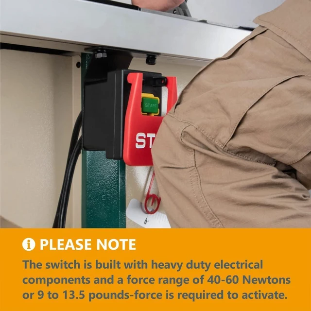 Alt view image 4 of 7 - POWERTEC 120V/230V Dual Voltage, Paddle Switch, 16 Amps at 230 Volts, Large Knee Paddle for Power Tools, Fits Table Saw, Router Table, Drill Press, Bench Saw, Bandsaw (71007)