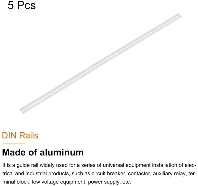 Alt view image 3 of 6 - MECCANIXITY DIN Rail Slotted Aluminum Mounting Guide 40 Inch x 1.4 Inch x 0.3 Inch for Equipment Installation Pack of 5 Pcs