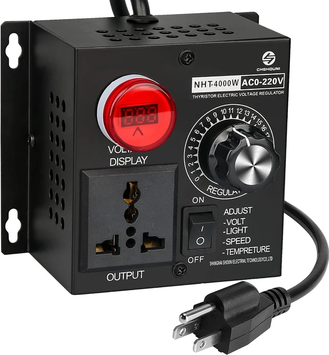 Main image of AC Variable Speed Controller, 120V~220V 15A 4000W SCR Voltage Controller for Fan Electric Motor Rheostat
