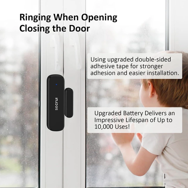 Alt view image 2 of 7 - SECRUI Wireless Door Chimes When Entry for Business/Home/Office/Store (500ft Range 32 Chimes Adjustable Volume) Door Open Ringer Alert Buzzer Alarm - 1 sensors