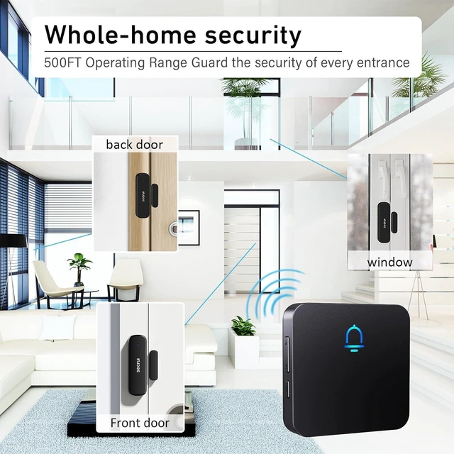 Alt view image 5 of 7 - SECRUI Wireless Door Chimes When Entry for Business/Home/Office/Store (500ft Range 32 Chimes Adjustable Volume) Door Open Ringer Alert Buzzer Alarm - 1 sensors
