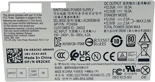 Alt view image 3 of 5 - PSU Power Supply for 7060 5060 3060 Power Supply L260AM-00 AC260AM-00 H260EBM-00 L260EBM-00
