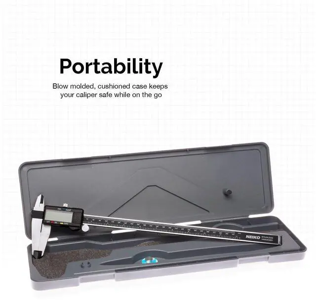 Alt view image 6 of 7 - NEIKO 01409A 12 Electronic Digital Caliper | Extra Large Display | 0-12 Inches | Inch/Fractions/Millimeter Conversion | Polished Stainless Steel
