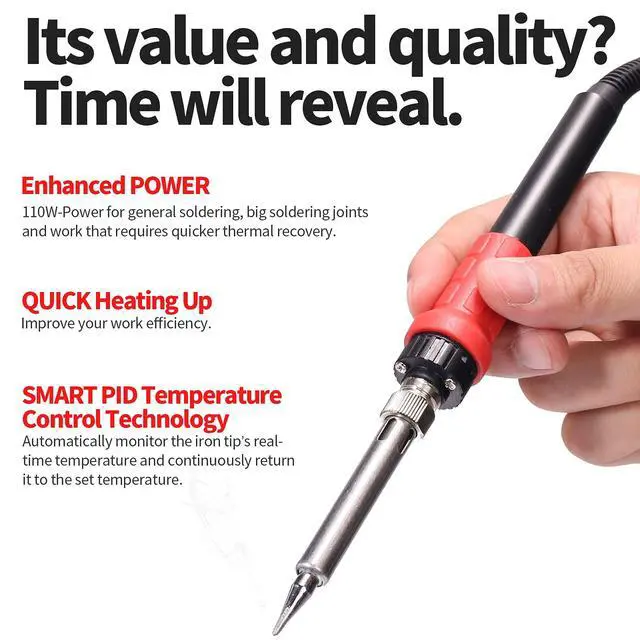 Alt view image 2 of 7 - YIHUA 926 III 110W Soldering Iron Station Kit with LED Display, 2 Helping Hands, 3 Extra Iron Tips, 35g Lead-Free Solder, Solder Sucker, S/S Tweezers, °C/°F Conversion, Calibration & Sleep Features