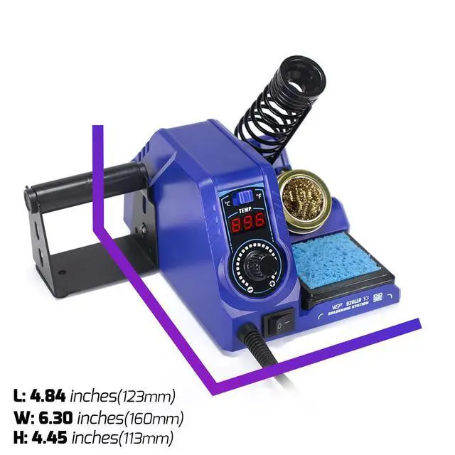 Alt view image 3 of 7 - WEP 926LED V3 Soldering Station 130W MAX Soldering Iron Kit with Solder Wire, 5 Soldering Tips, Tweezers, Solder Sucker, Tip Cleaner, Temperature Control, Sleep Mode, C-F Conversion