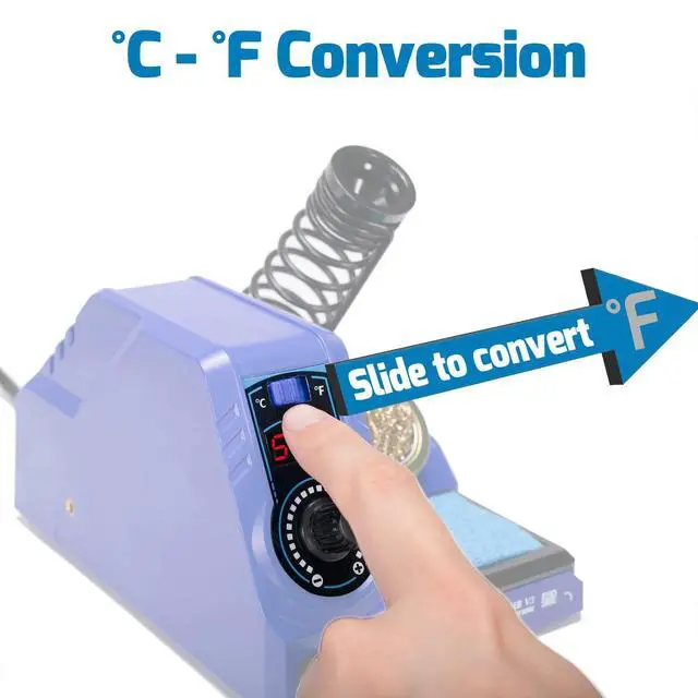Alt view image 7 of 7 - WEP 926LED V3 Soldering Station 130W MAX Soldering Iron Kit with Solder Wire, 5 Soldering Tips, Tweezers, Solder Sucker, Tip Cleaner, Temperature Control, Sleep Mode, C-F Conversion