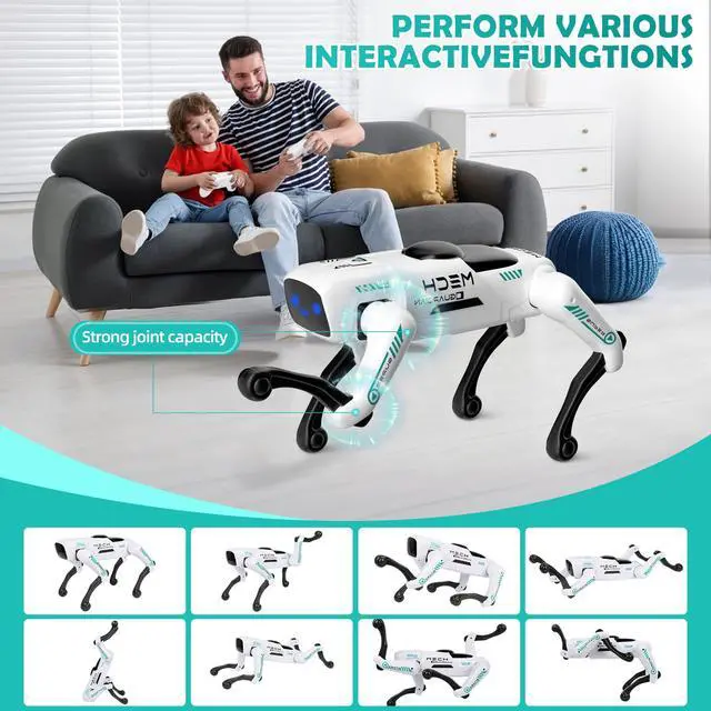 Alt view image 4 of 7 - Dingdongwu Smart Robot Dog for Kids, STEM Learning Robotic Pet with Remote & APP Control, 30+ Actions, Programmable Toy, Gift for Boys Girls Age 6-12 (Compatible with iOS/Android)