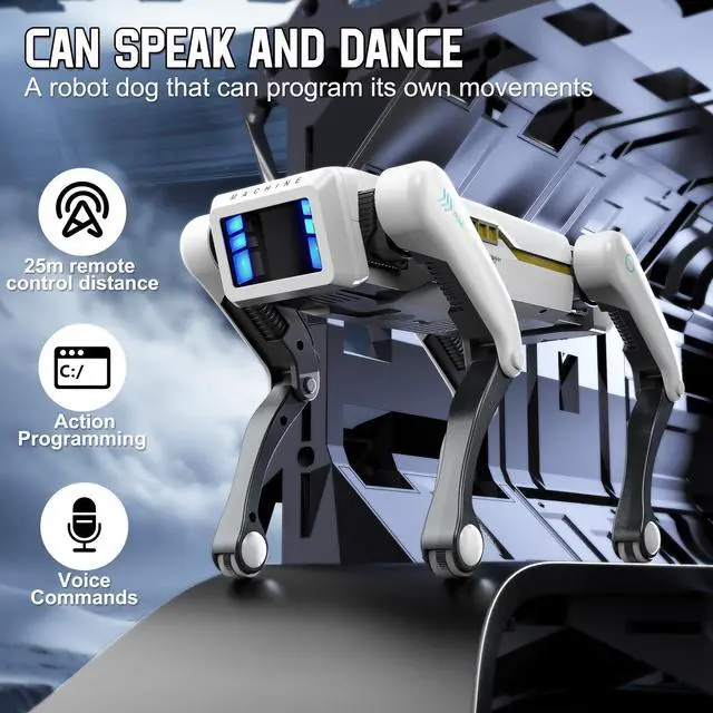 Alt view image 2 of 7 - Funio Robot Dog, AI Dog, AI Smart Pet, Will Dance and Kungfu, Voice/App/Remote Control, Support Action Programming, AI Robot Ideal Gift for Adults/Kids
