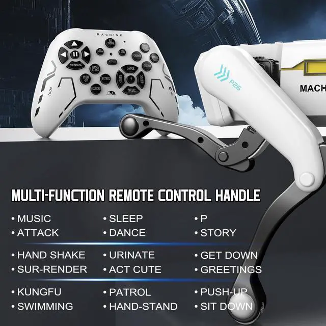 Alt view image 3 of 7 - Funio Robot Dog, AI Dog, AI Smart Pet, Will Dance and Kungfu, Voice/App/Remote Control, Support Action Programming, AI Robot Ideal Gift for Adults/Kids