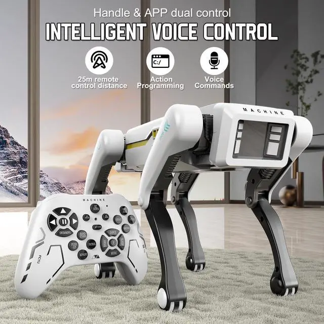 Alt view image 5 of 7 - Funio Robot Dog, AI Dog, AI Smart Pet, Will Dance and Kungfu, Voice/App/Remote Control, Support Action Programming, AI Robot Ideal Gift for Adults/Kids