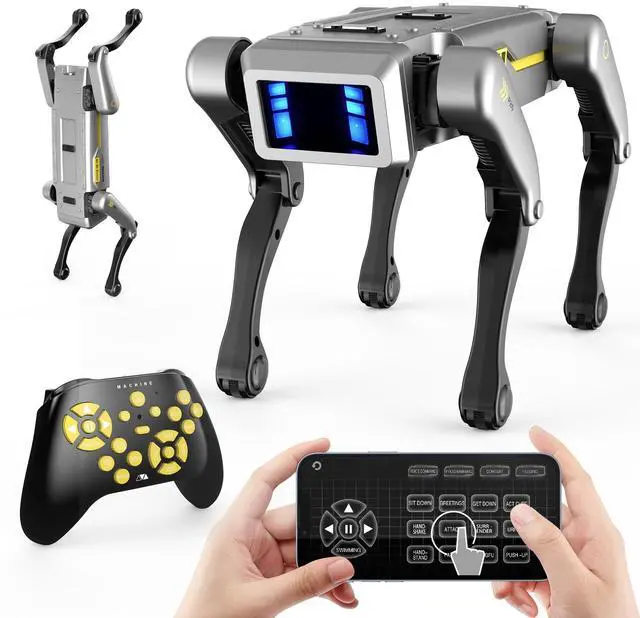 Main image of Petma Smart Robot Dog for Kids, AI Programmable STEM Toy with 25+ Actions and Voice/Remote/App Control, Rechargeable Electronic Pet Gift for Boys & Girls Ages 6+(iOS & Android (Grey)