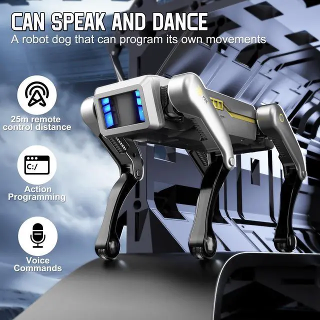 Alt view image 2 of 7 - Petma Smart Robot Dog for Kids, AI Programmable STEM Toy with 25+ Actions and Voice/Remote/App Control, Rechargeable Electronic Pet Gift for Boys & Girls Ages 6+(iOS & Android (Grey)