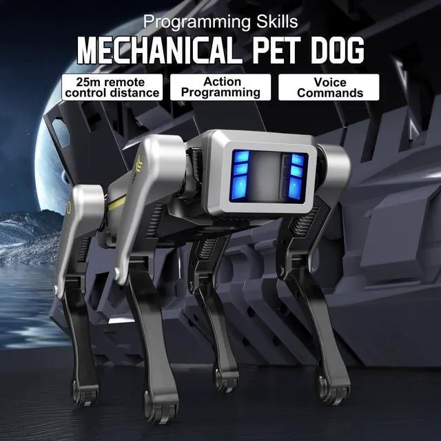 Alt view image 3 of 7 - Petma Smart Robot Dog for Kids, AI Programmable STEM Toy with 25+ Actions and Voice/Remote/App Control, Rechargeable Electronic Pet Gift for Boys & Girls Ages 6+(iOS & Android (Grey)