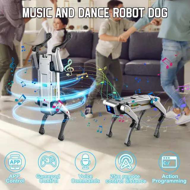 Alt view image 6 of 7 - Petma Smart Robot Dog for Kids, AI Programmable STEM Toy with 25+ Actions and Voice/Remote/App Control, Rechargeable Electronic Pet Gift for Boys & Girls Ages 6+(iOS & Android (Grey)